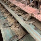 Antique coat rack with 12 hooks on wood (in different colors)