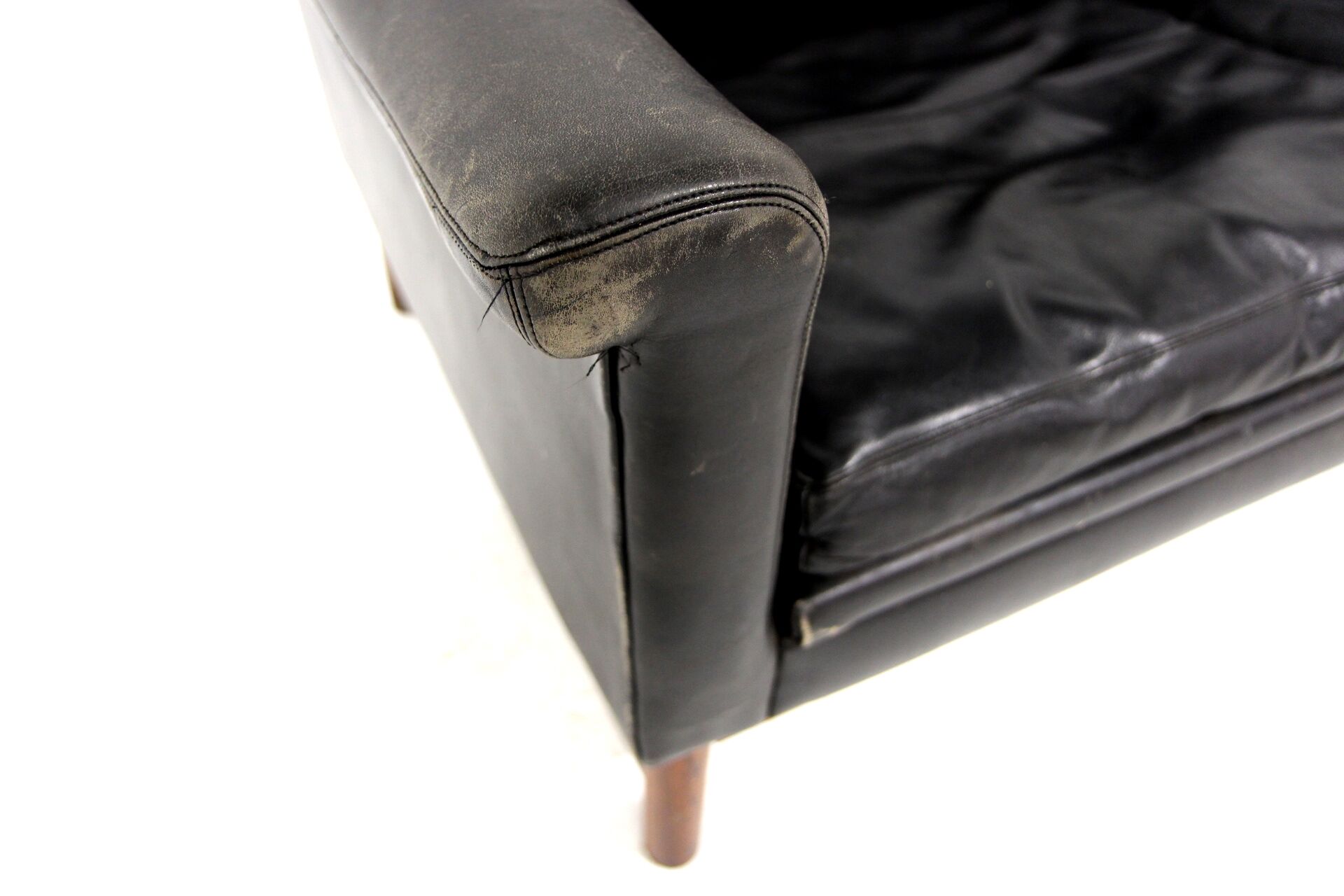 Scandinavian leather sofa 2 seater, Sweden, 1950