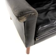 Scandinavian leather sofa 2 seater, Sweden, 1950