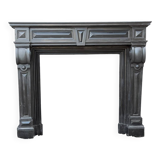 Grande cheminée Napoléon III en marbre noir de Belgique, vers 1880