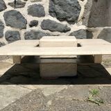 Table basse en travertin sculpturale