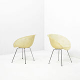 Set of two vintage fiber glass shell chairs