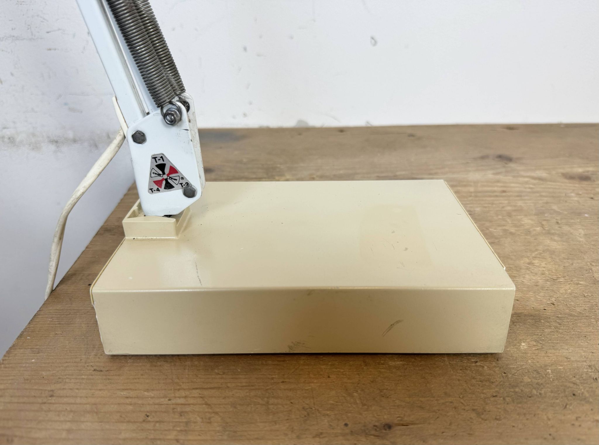Vintage White Italian Architect Table Lamp, 1970s