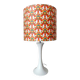 Lampe tulipe, abat-jour oiseaux orange, 1970