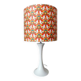 Lampe tulipe, abat-jour oiseaux orange, 1970