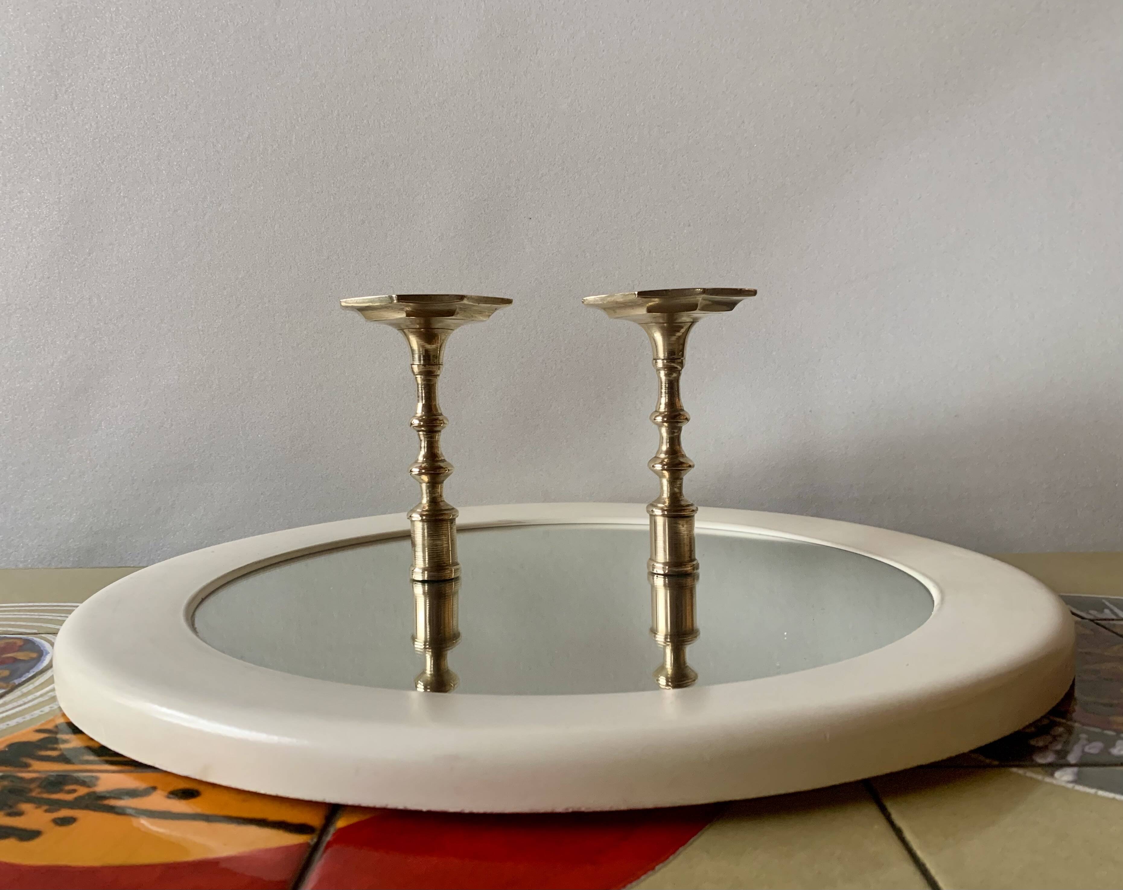 Pair of antique brass candlesticks