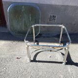 Chromium coffee table and glass slab