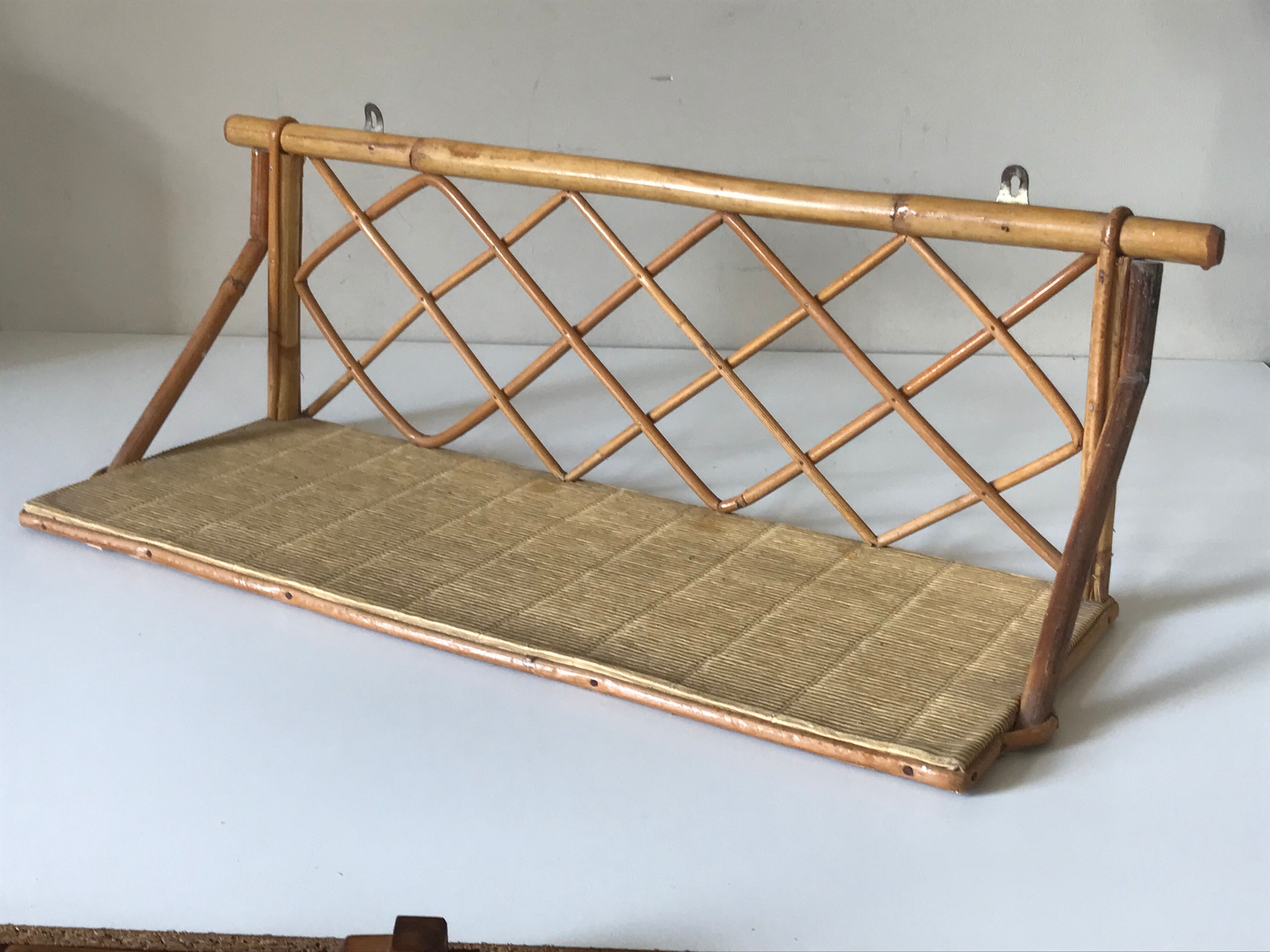 Vintage rattan shelf design 60 years