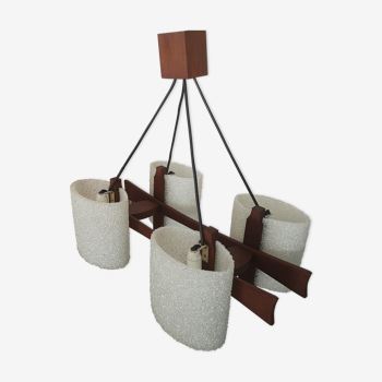 Suspension style scandinave en perspex et bois