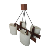 Scandinavian style hanging lamp in perspex and wood