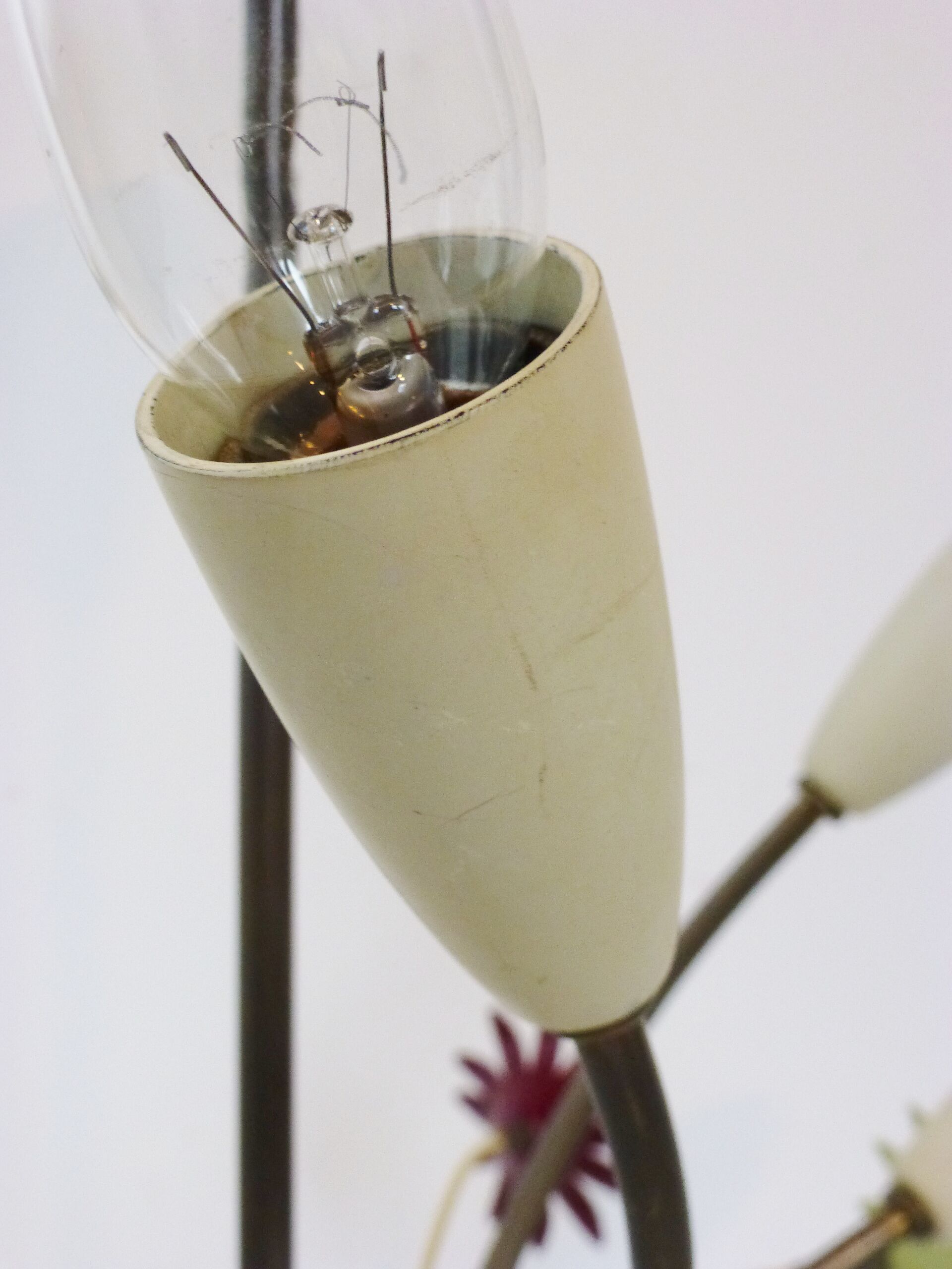 Superbe plafonnier bouquet de fleurs années 50 vintage design 50's rockabilly lamp