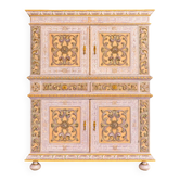 Cabinet à deux corps Renaissance Revival du 19e siècle : inspiré des nénuphars de Monet