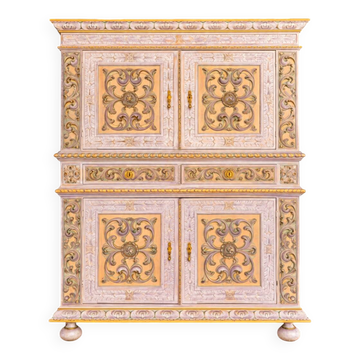 19th-century Renaissance Revival two-body cabinet: inspired by Monet's water lilies.