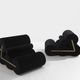 Pair of black velvet armchairs by Auro Trivellato for ALI 1972