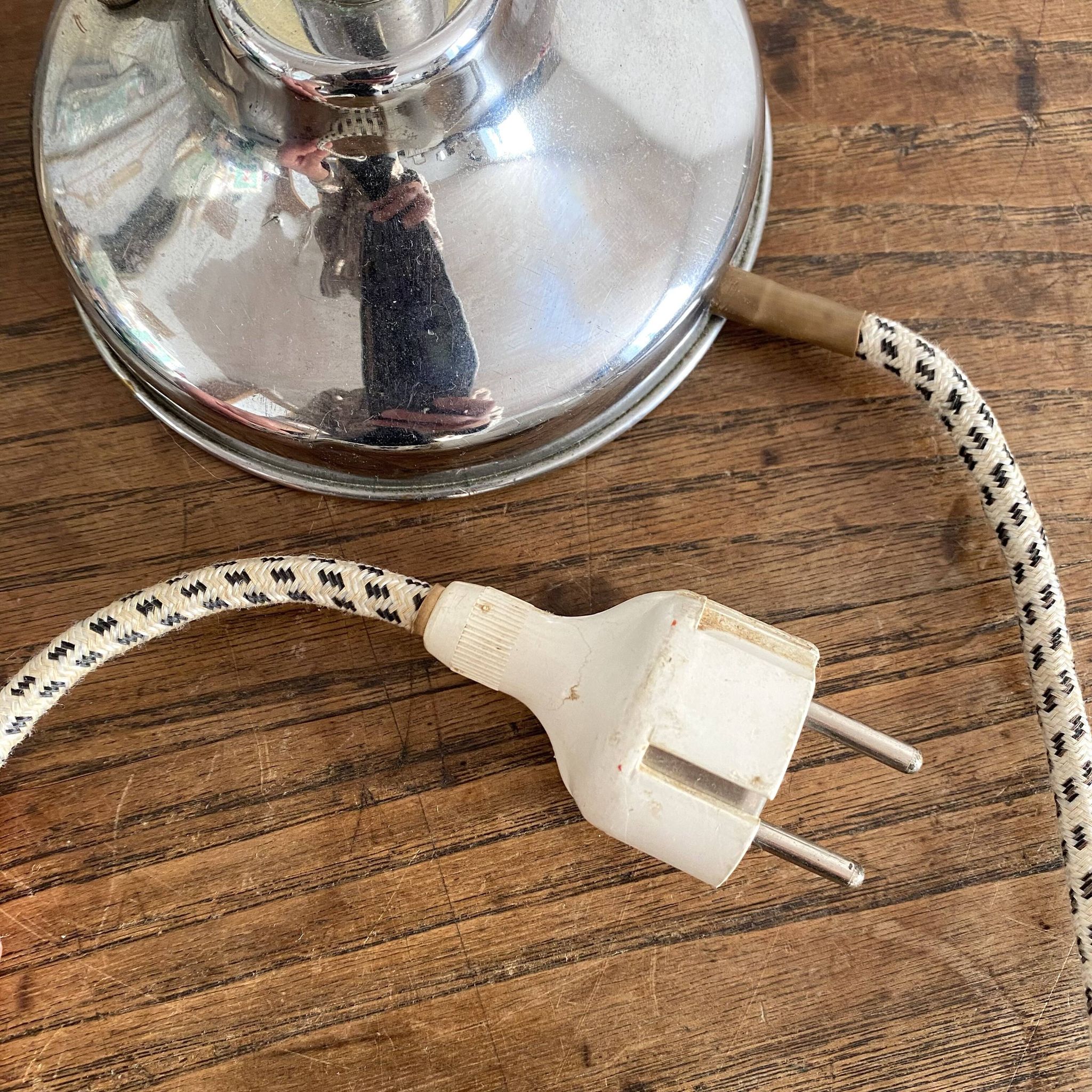Art Deco industrial style chrome desk lamp – workshop lamp