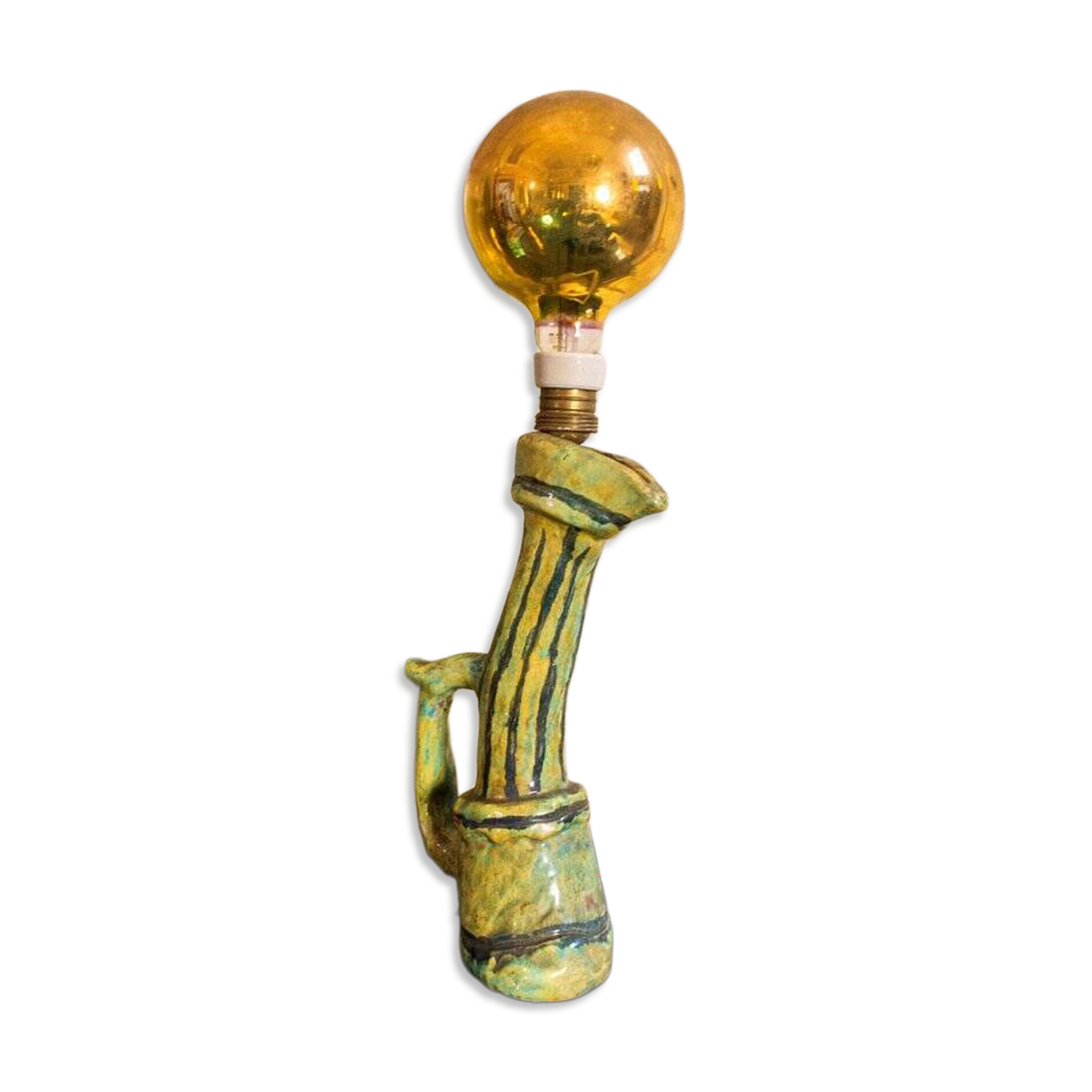 Sculptural ceramic lamp, Italy, 1960s