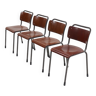 Set of 4 Vintage Gispen 106 Chairs TU Delft 1950s