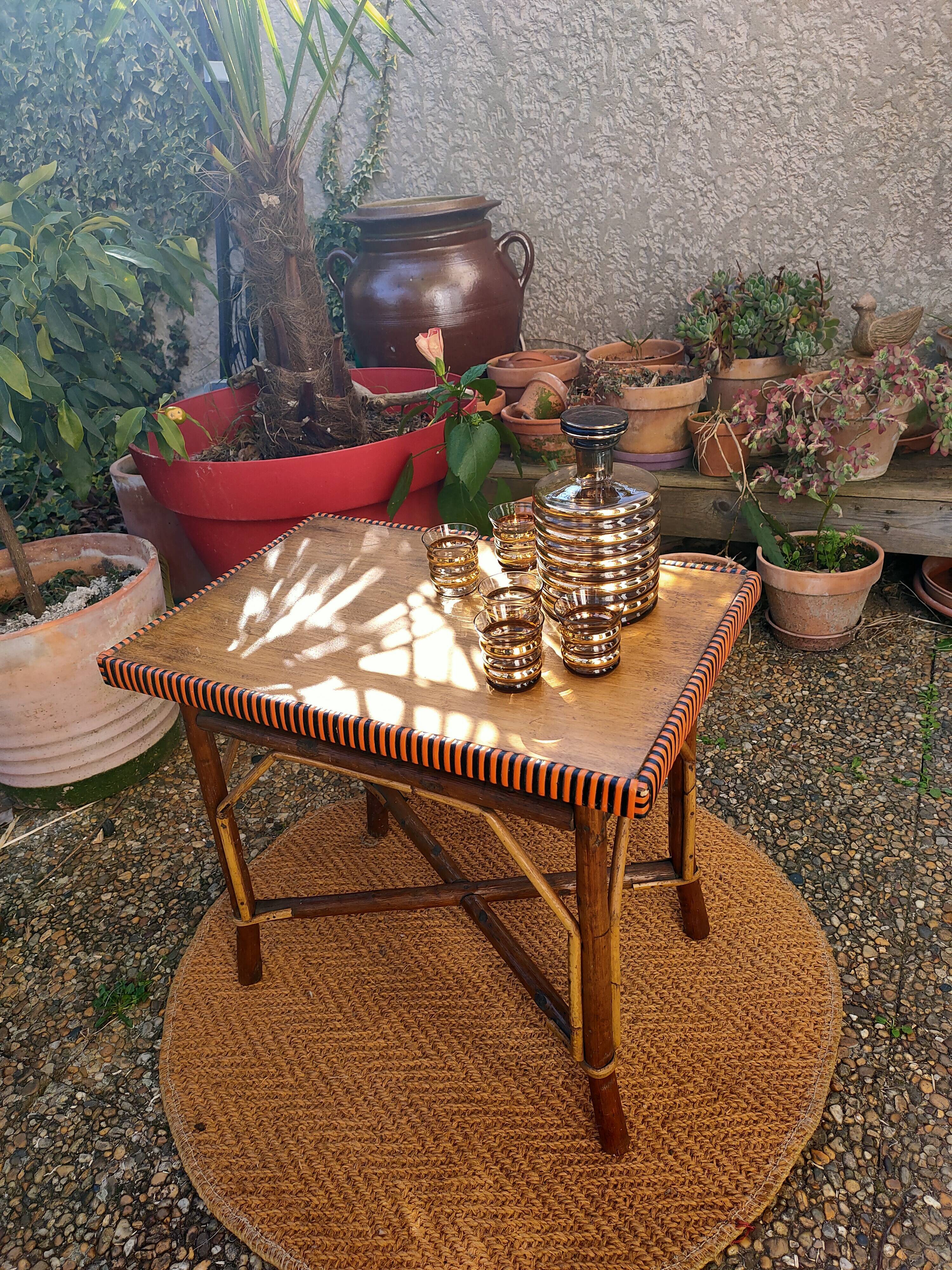 Vintage rattan coffee table