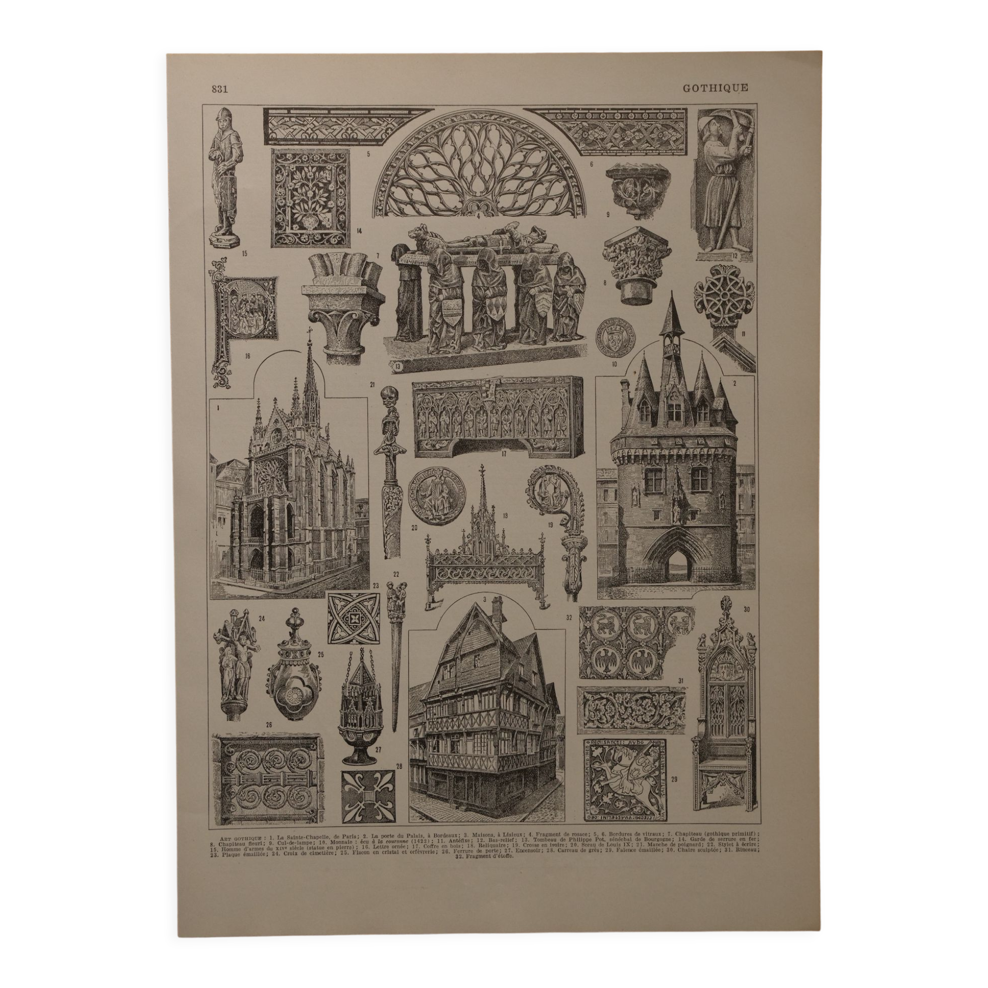 Original lithograph on Gothic art