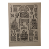Lithographie originale sur l'art gothique