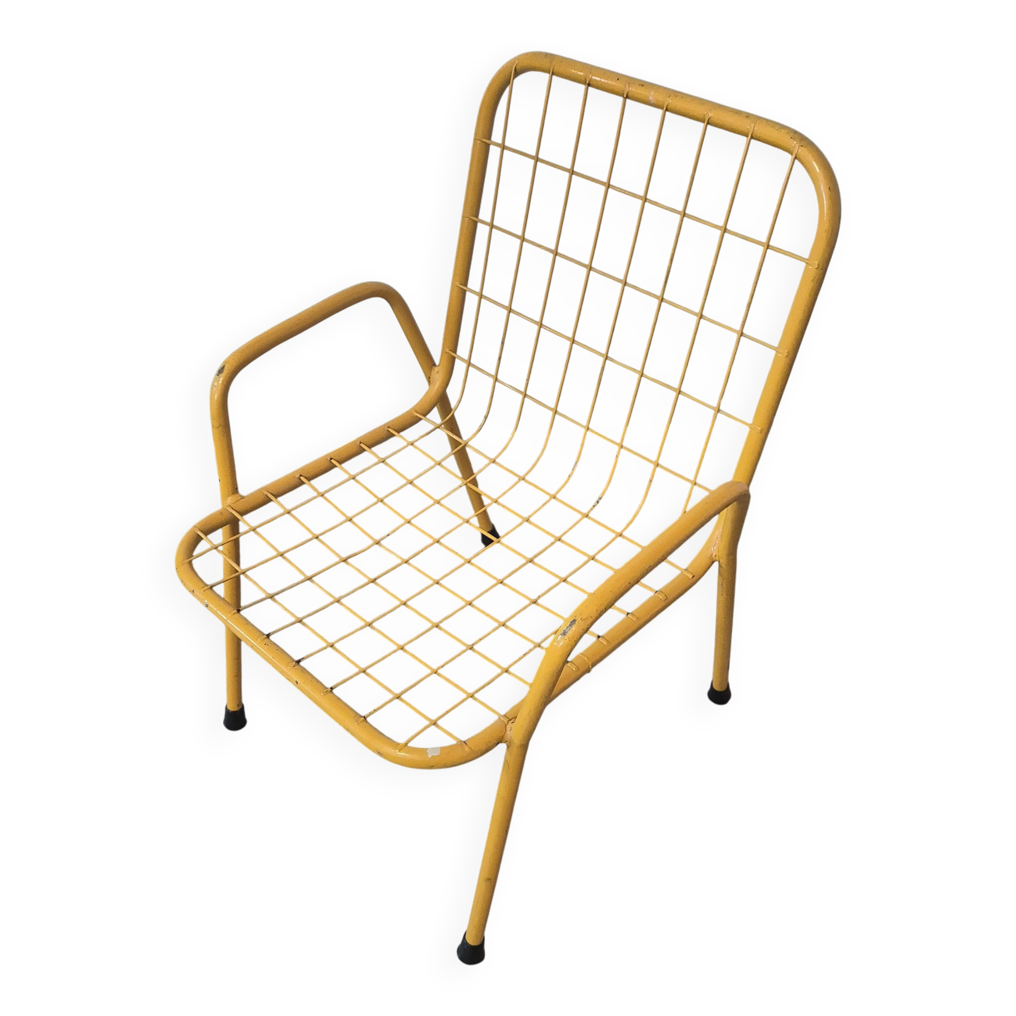 Vintage yellow metal children's chair