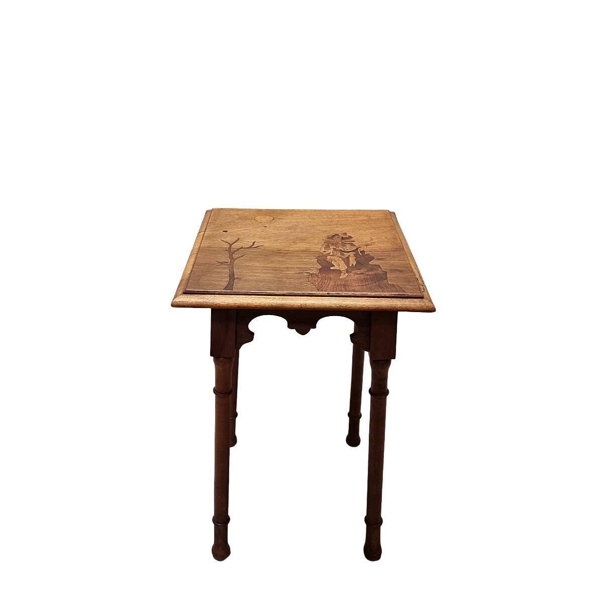 Antique French Side Table With Inlaid Top, from around 1900