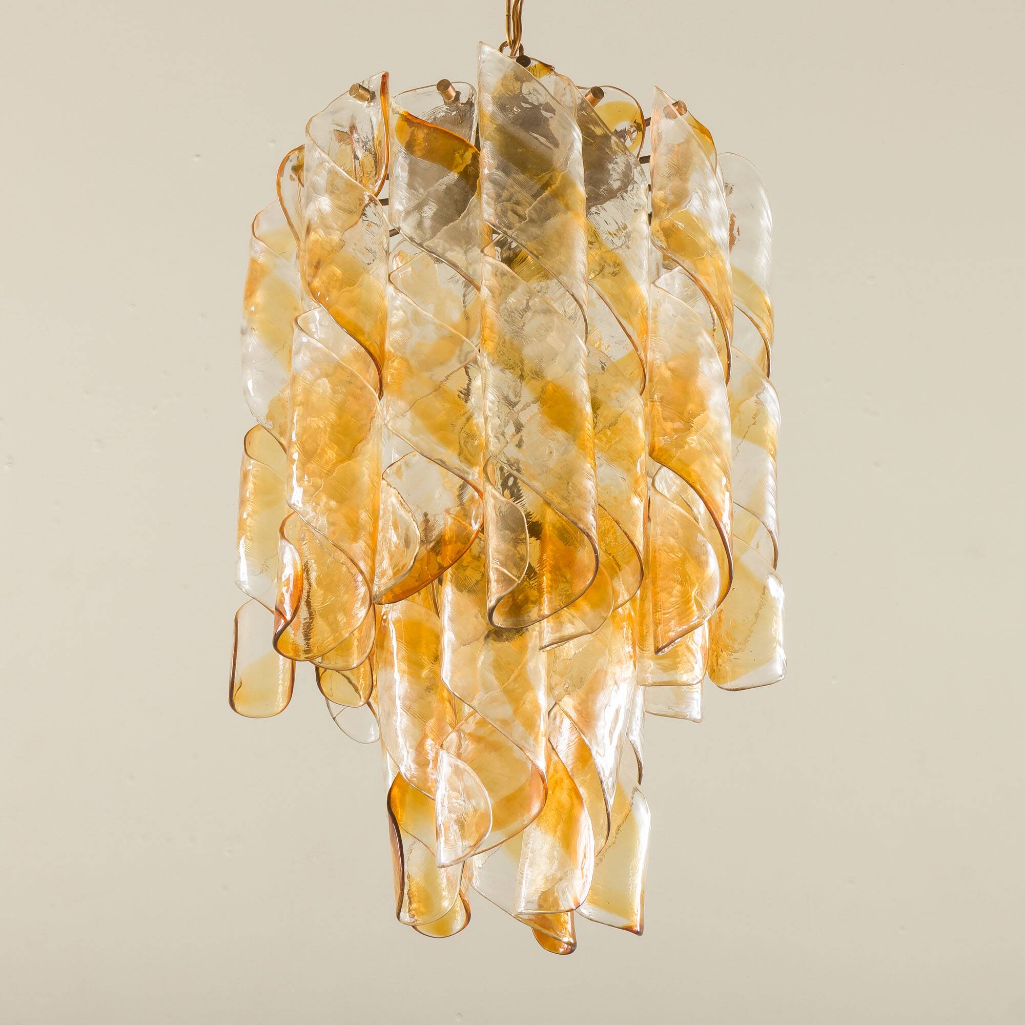 Mid century Murano 'Torciglione' Glass Chandelier by Mazzega, Italy 1970s