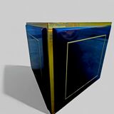 Brass cache-pot & black lacquer – attributed to Claude Mahey – circa 1970