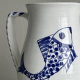 Hand decorated ceramic pitcher
