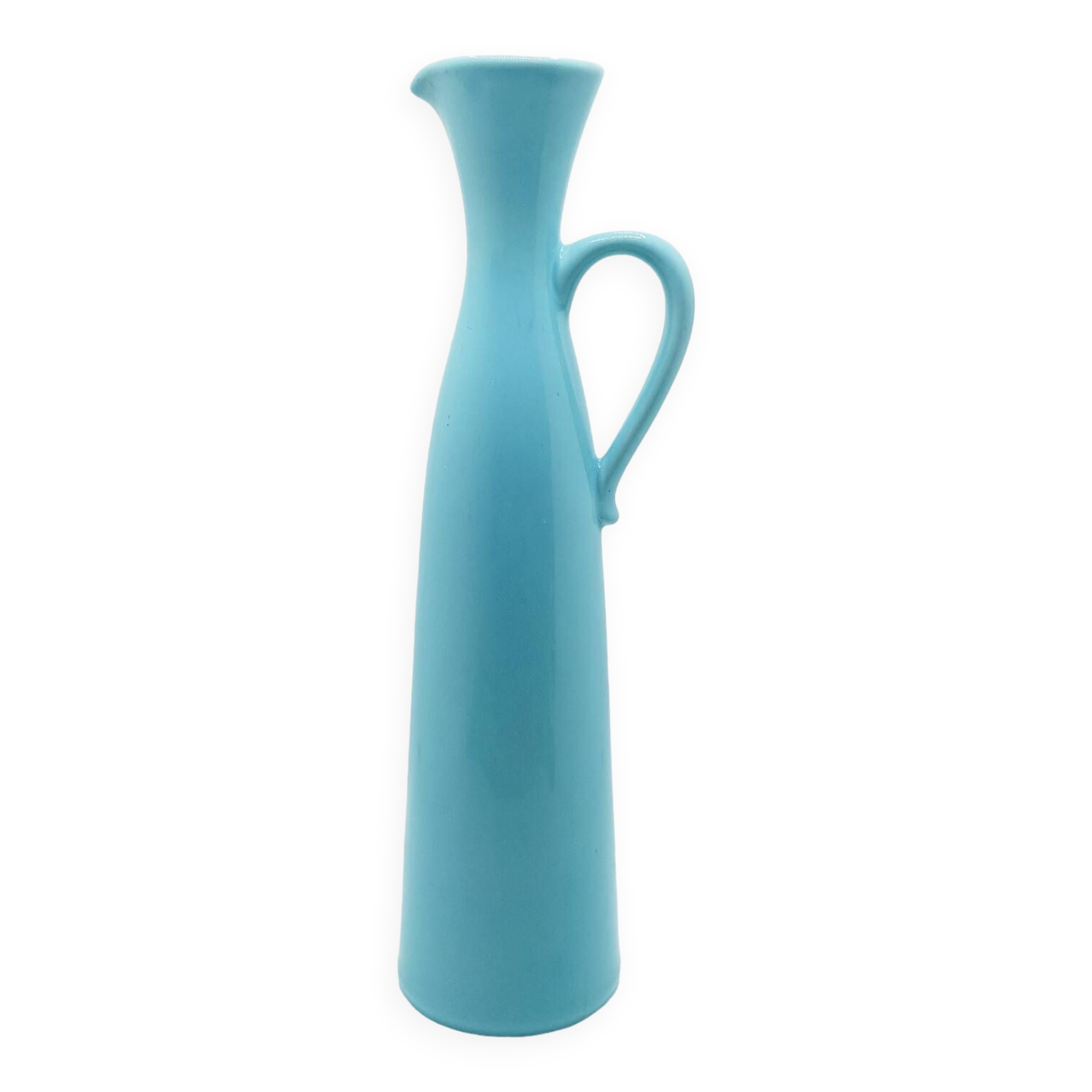 Grande cruche en céramique bleu œuf