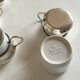 Set of 4 coffee cups silver metal coves Italian design, 70s