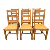 Set of 6 solid wood dining chairs
