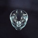 Bohemian crystal water glasses, foot with faceted ball