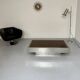 Italian coffee table in chromed metal and vintage brown glass top 70s