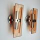 Pair of Veca wall lamps in pink Murano glass Italy 1970