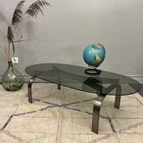 Chromed coffee table and smoked glass