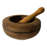 Wooden mortar and pestle