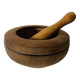 Wooden mortar and pestle