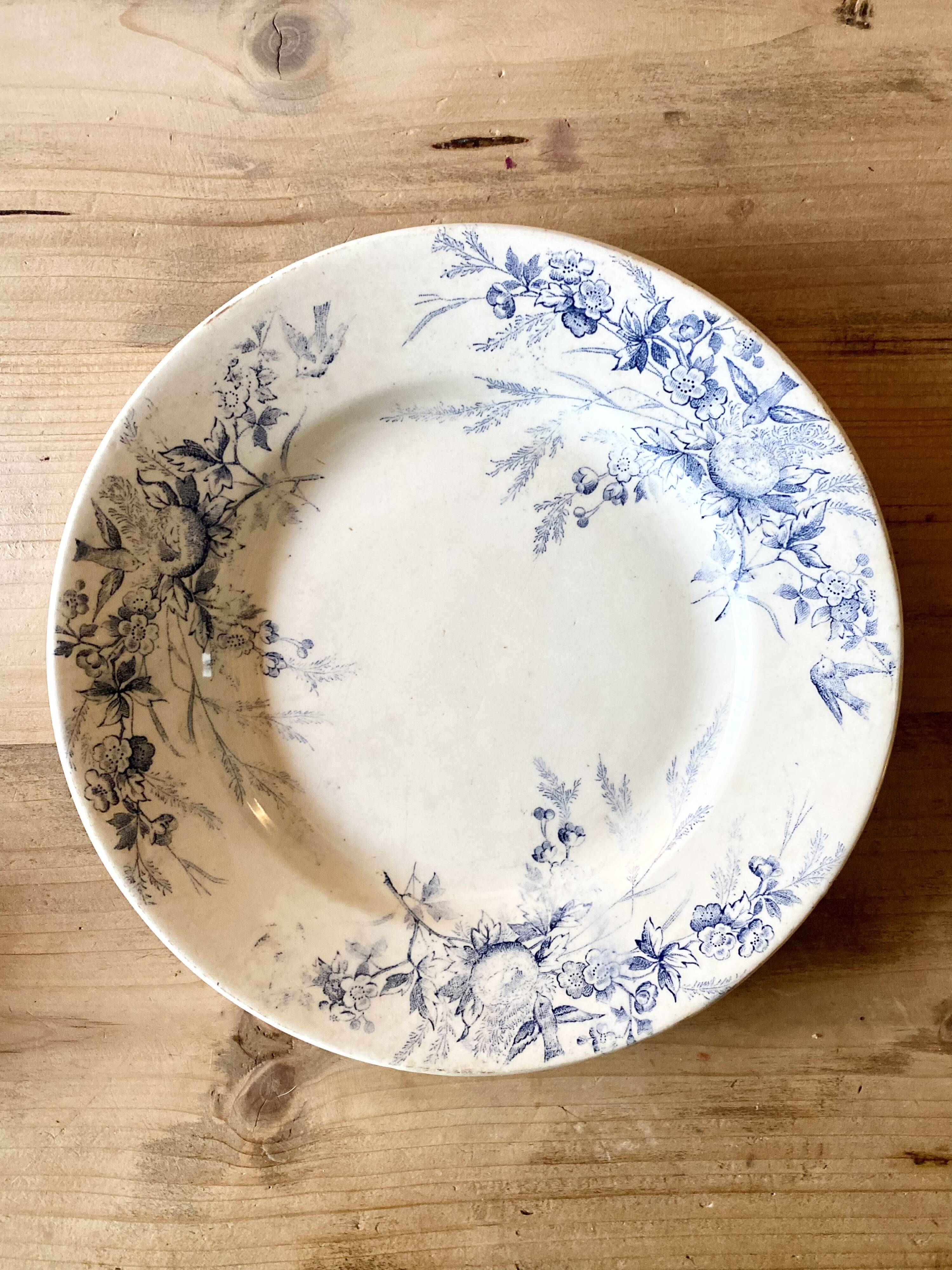 Pair of terre de fer dessert plates