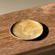 Petit vide poche ou plat en bois pétrifié beige orangé D20,5 -3308