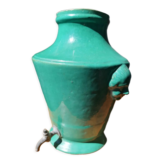 Turquoise glazed terracotta fountain