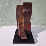 Patinated Cor Dam sculpture in fireclay, 1970s