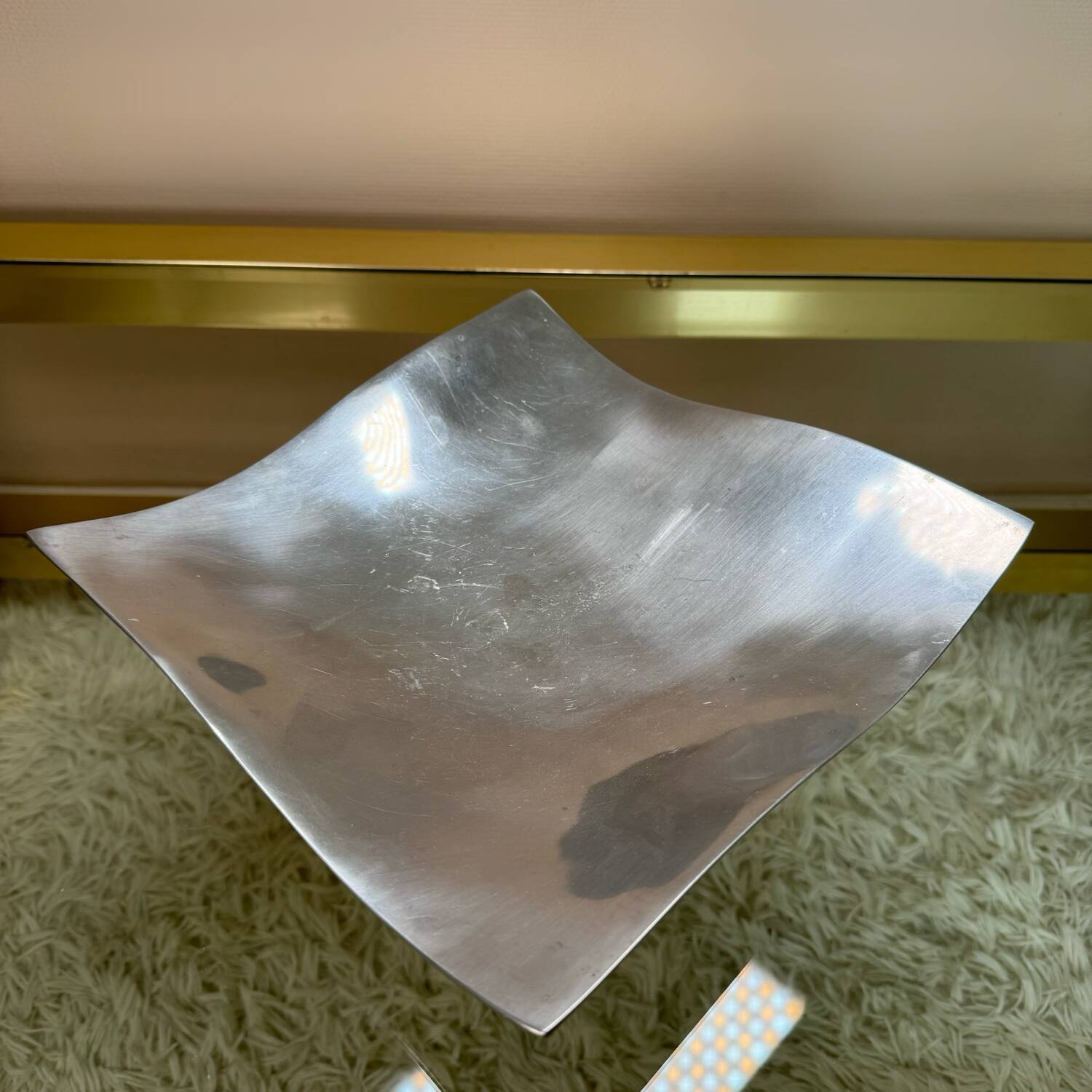 Chromed aluminum pocket tray from the 70s