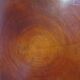 Tripod coffee table - solid okoumé wood - organic shape - brutalist style