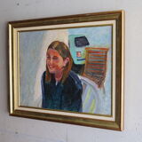 Oil on canvas laughing girl