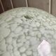 Vintage art deco globe pendant light in mint and gold clichy glass