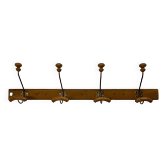 Vintage wooden quadruple coat rack