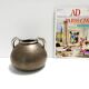 High-Quality Art Deco Burnished Silvered Brass Vase, Italy