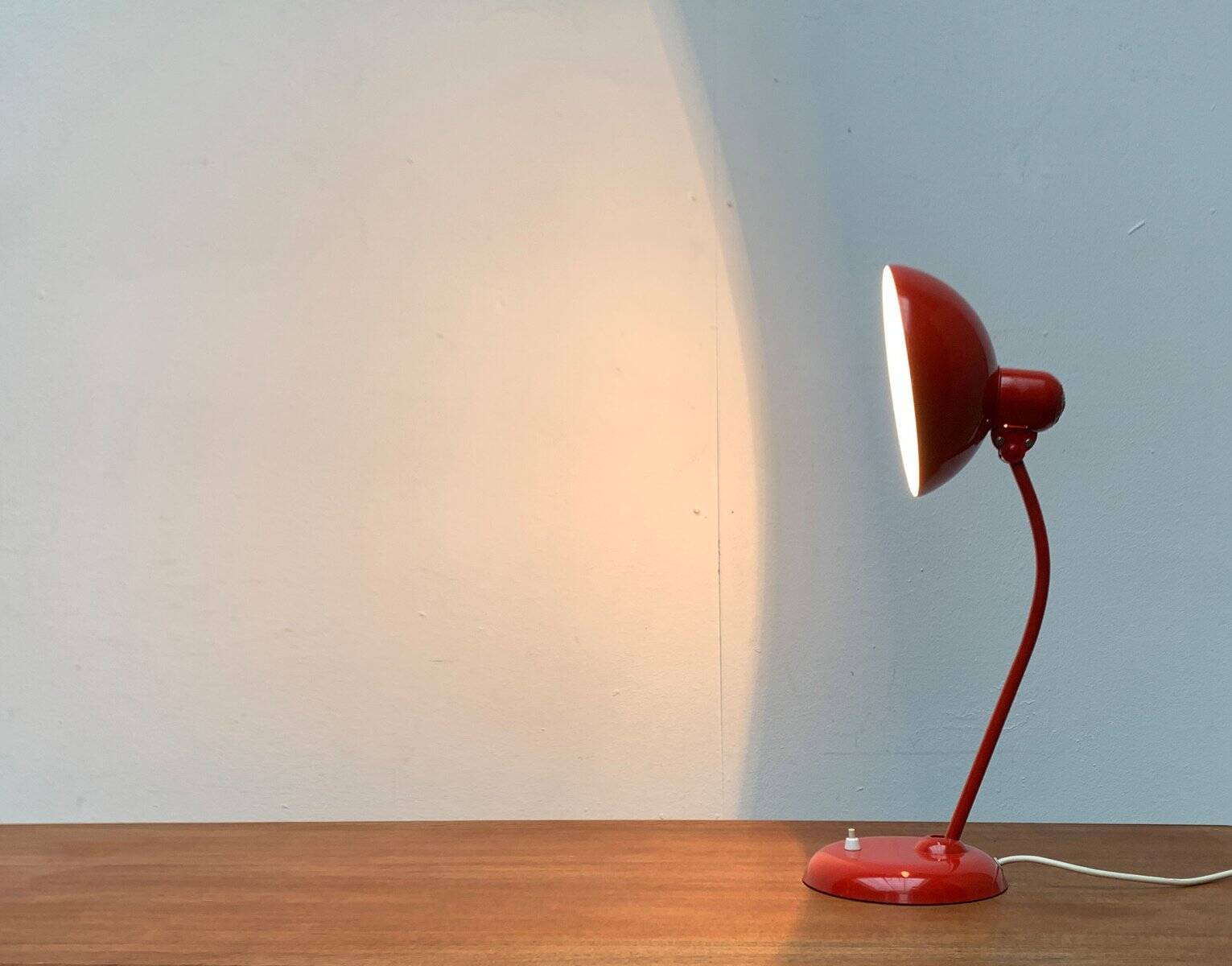Red German table lamp mid-century 6556 by Christian Dell for Kaiser Idell, 1960s