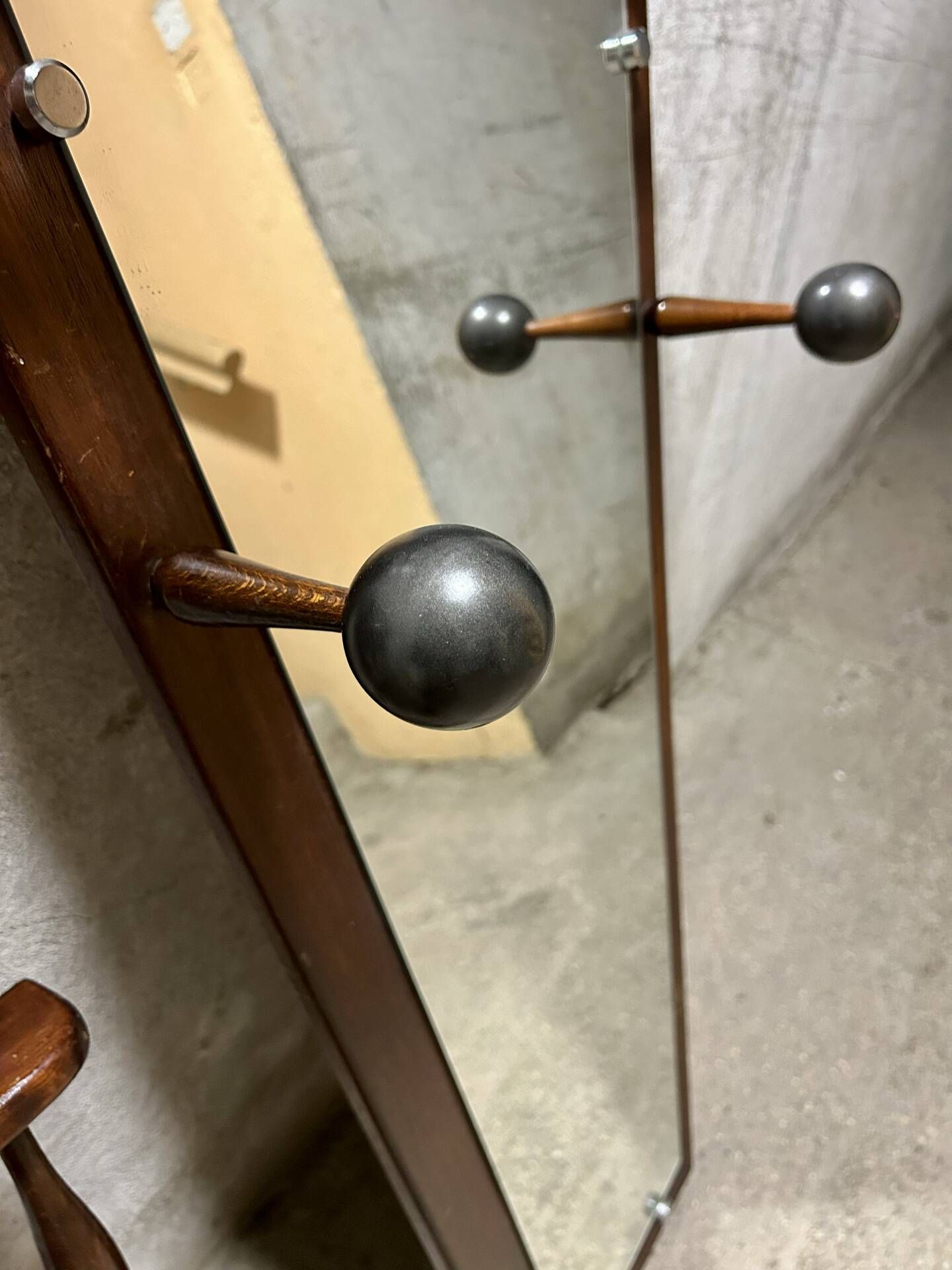 Mid Century mirror coat rack